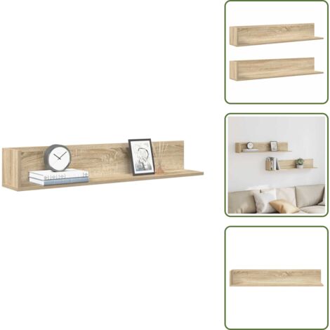 Mensole per casa - vidaXL Mensole Parete 2pz Rovere Sonoma 100x16,5x16,5 cm in Truciolato - Mensole per soggiorno
