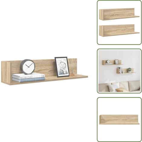 Mensole per casa - vidaXL Mensole Parete 2pz Rovere Sonoma 75x16,5x16,5 cm in Truciolato - Mensole per soggiorno