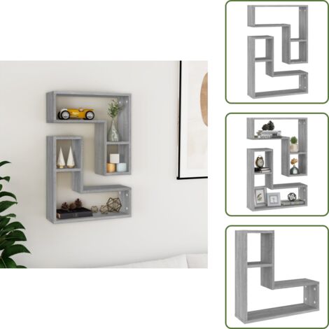 Mensole per decorazione - vidaXL Mensole a Parete 2pz Grigio Sonoma 50x15x50cm Legno Multistrato - Mensole per oggetti