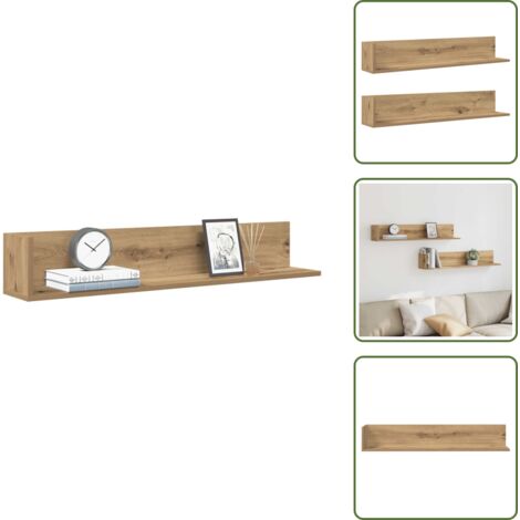 Mensole per soggiorno - vidaXL Mensole da Parete 2 pz Artigianale 100x16,5x16,5 cm Truciolato - Mensole per camera da letto