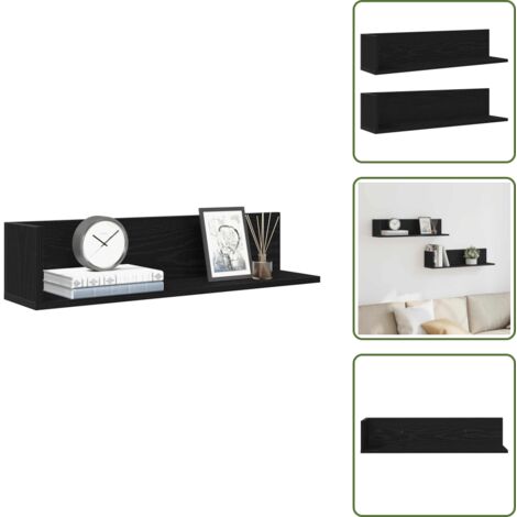 Mensole per soggiorno - vidaXL Mensole da Parete 2pz Nere 75x16,5x16,5 cm in Truciolato - Mensole per camera da letto
