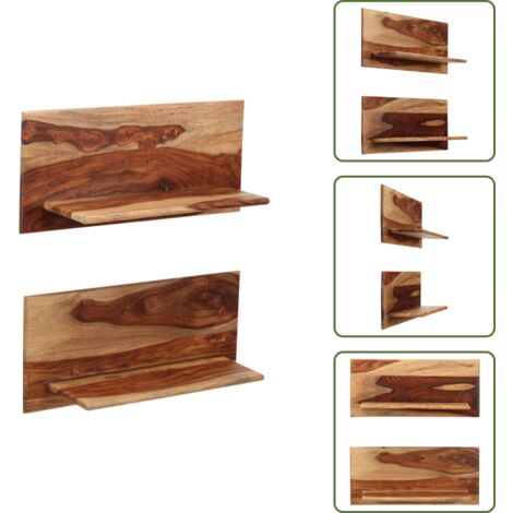 Mensole rustiche - vidaXL Mensole 2 pz 58x26x20 cm in Legno Massello di Acacia - Scaffali in legno