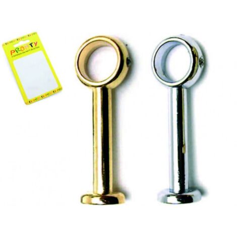 MENSOLINA LUNGA ANTICATA - cm.4 COLORE CROMO  PER TUBO MM 10 --CA  517  PZ 2
