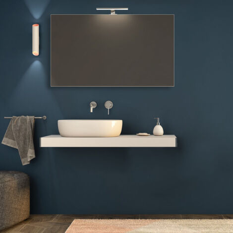 Mensolone bagno bianco opaco 120 cm  con cassettone da 75 cm