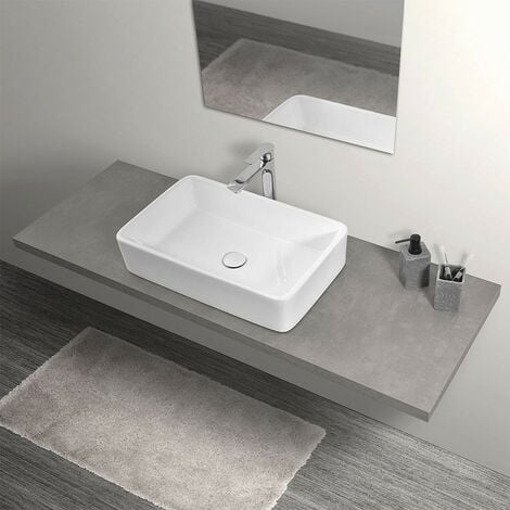 Mensolone effetto legno grigio cemento per lavabi da appoggio da 110 cm serie Master