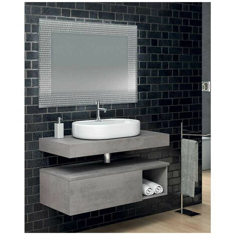 Mensola bagno 100x60 h cm in legno bianco - Tetris