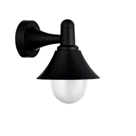 Mentolo applique da esterno 1xe27 nero ip44 policarbonato   25x18,1x23,2 cm
