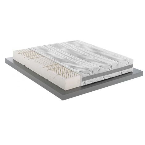 MENTOR - Materasso Lattice 100% H1 MATRIMONIALE 160x195  Nature SX  H20 a sette zone di portanza differenziata, sfoderabile e lavabile.