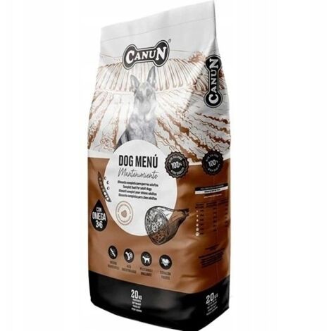 Menú para perros Canun de 20 kg, alimento para perros con carne de res para perros tranquilos.
