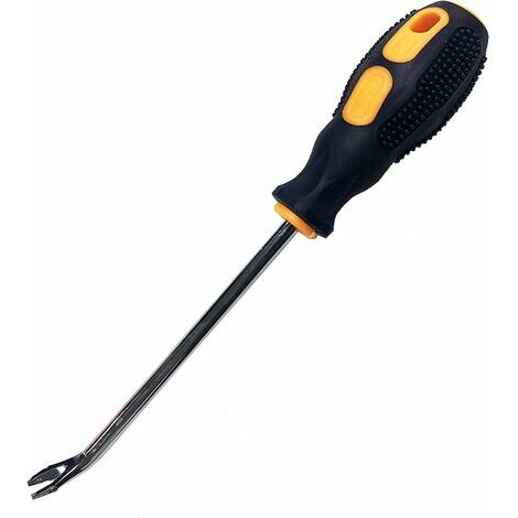Menuiserie arrache-Clou Tournevis, Porte de Voiture Panneau Intérieur Garniture Clip de Fermeture Remover Installateur Outil de réparation Pince, V-Black, 260mm/10.24，Irisfr