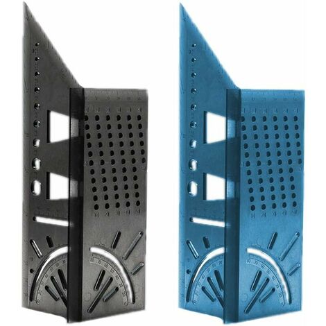 Menuisier en Alliage d'aluminium 3D 2PCS Angle d'onglet 3D Angle Travail du bois 45/90 90 Degré Règle Angle Adaptée aux Ingénieurs Charpentiers
