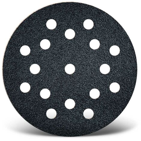 MENZER Black Dischi abrasivi velcrati, 125 mm, 17 fori, p. Levigatrici rotorbitali, Carburo di silicio (25 Pz.) G36