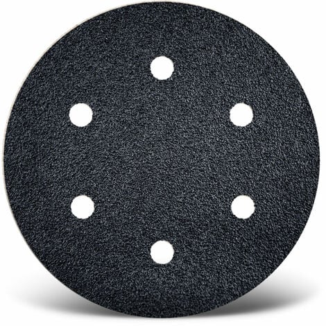 MENZER Black Dischi abrasivi velcrati, 225 mm, 6 fori, p. Levigatrici per muri, Carburo di silicio (2 Pz.) G16