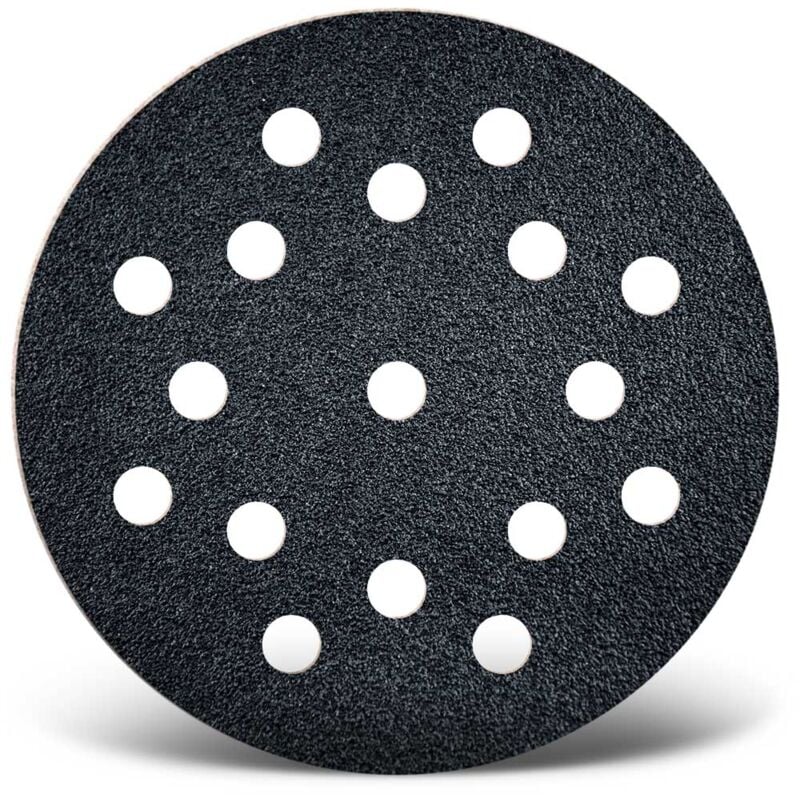 Black Disques abrasifs auto-agrippants, 125 mm, 17 trous, p. Ponceuses excentriques, Carbure de silicium (Lot de 50) G800 - Menzer