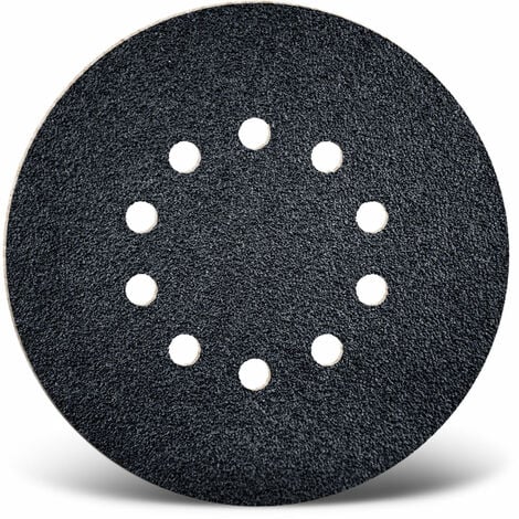 MENZER Black Disques abrasifs auto-agrippants, 225 mm, 10 trous, p. Ponceuses à plâtre, Carbure de silicium (Lot de 10) G16