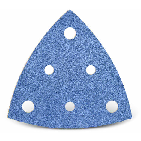 MENZER Blue Carte abrasive a gancio e anello, 82 mm, 6 fori, p. Levigatrici a delta, Corindone zirconio (25 Pz.) G36