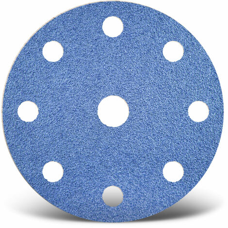 MENZER Blue Klett-Schleifscheiben, 150 mm, 9-Loch, f. Exzenterschleifer, Zirkonkorund (25 Stk.) K120