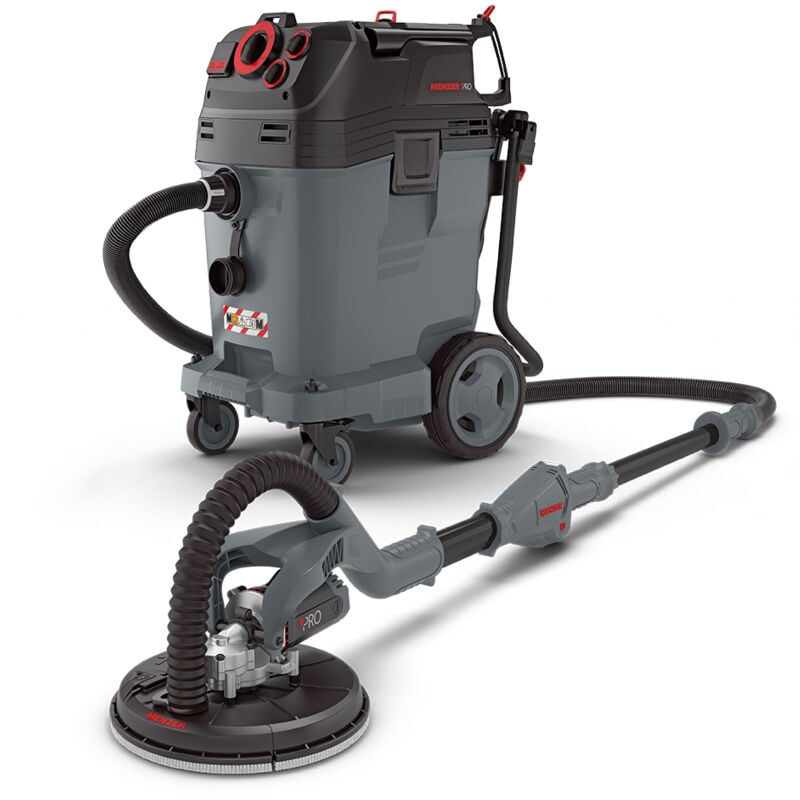 MENZER Ponceuse Girafe LHS 225 PRO & Aspirateur de Sécurité VCM 550 PRO, avec Kit d’Abrasifs
