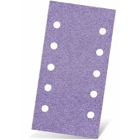 MENZER Purple HD Carte abrasive velcrate, 230 x 115 mm, 10 fori, p. Levigatrici orbitali, Miscela di ceramica (50 Pz.) G80