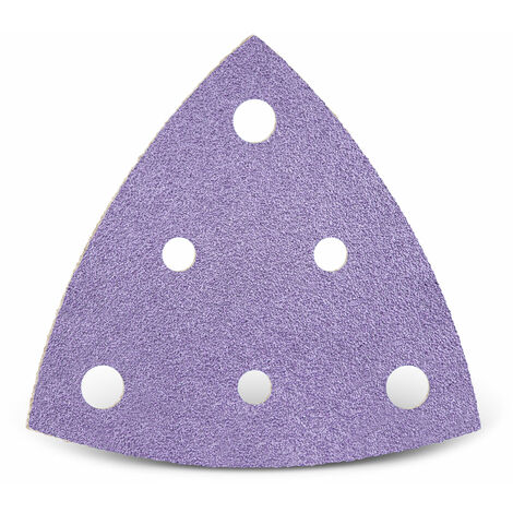 MENZER Purple HD Carte abrasive velcrate, 82 mm, 6 fori, p. Levigatrici a delta, Miscela di ceramica (50 Pz.) G80