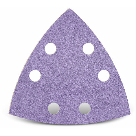 MENZER Purple HD Carte abrasive velcrate, 93 mm, 6 fori, p. Levigatrici a delta, Miscela di ceramica (50 Pz.) G120