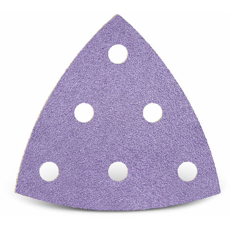 MENZER Purple HD Carte abrasive velcrate, 93 mm, 6 fori, p. Levigatrici a delta, Miscela di ceramica (50 Pz.) G150