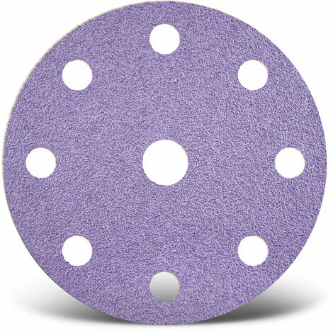 MENZER Purple HD Dischi abrasivi velcrati, 150 mm, 9 fori, p. Levigatrici rotorbitali, Miscela di ceramica (50 Pz.) G180
