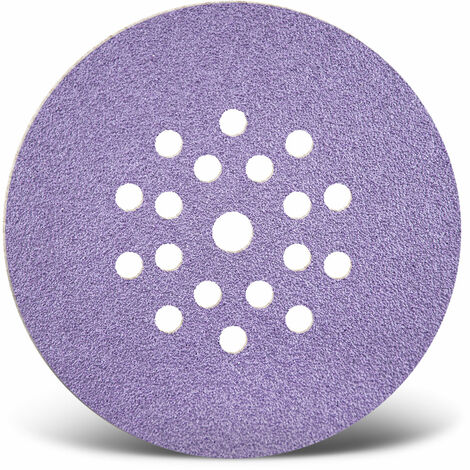 MENZER Purple HD Dischi abrasivi velcrati, 225 mm, 19 fori, p. Levigatrici per muri, Miscela di ceramica (25 Pz.) G320