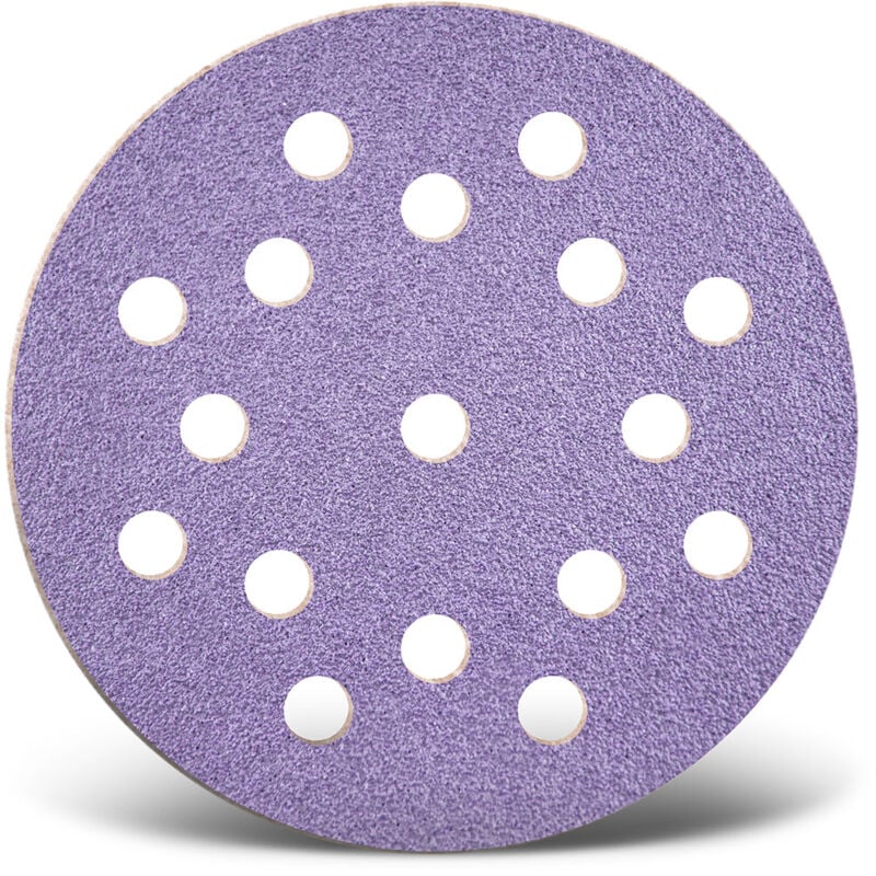 Purple hd Disques abrasifs auto-agrippants, 125 mm, 17 trous, p. Ponceuses excentriques, Mix céramique (Lot de 50) G60 - Menzer
