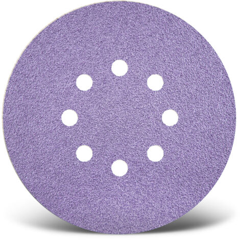 MENZER Purple HD Disques abrasifs auto-agrippants, 150 mm, 8 trous, p. Ponceuses excentriques, Mix céramique (Lot de 50) G100