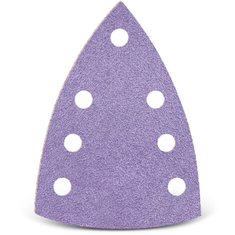 MENZER Purple HD Klett-Schleifblätter, 150 x 100 mm, 7-Loch, f. Deltaschleifer, Keramik-Mix (50 Stk.) K40