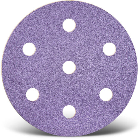 MENZER Purple HD Klett-Schleifscheiben, 90 mm, 7-Loch, f. Exzenterschleifer, Keramik-Mix (50 Stk.) K60