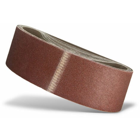 MENZER Red Bandes abrasives, 533 x 75 mm, p. Ponceuses à bande portatives, Corindon normal (Lot de 10) G80