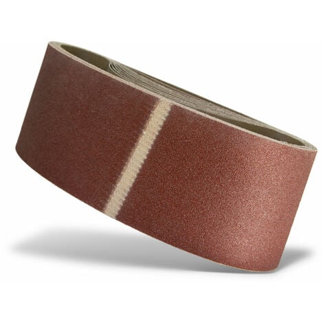 MENZER Red Bandes abrasives, 610 x 100 mm, p. Ponceuses à bande portatives, Corindon normal (Lot de 10) G80