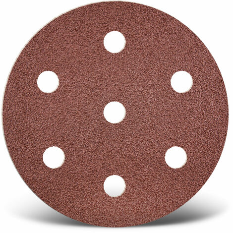 MENZER Red Dischi abrasivi velcrati, 90 mm, 7 fori, p. Levigatrici rotorbitali, Corindone normale (25 Pz.) G36