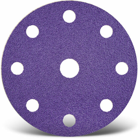 MENZER Titanium HD Dischi abrasivi velcrati, 150 mm, 9 fori, p. Levigatrici rotorbitali, Miscela di ceramica (50 Pz.) G240
