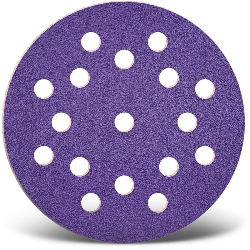 Titanium hd Disques abrasifs auto-agrippants, 125 mm, 17 trous, p. Ponceuses excentriques, Mix céramique (Lot de 50) G80 - Menzer