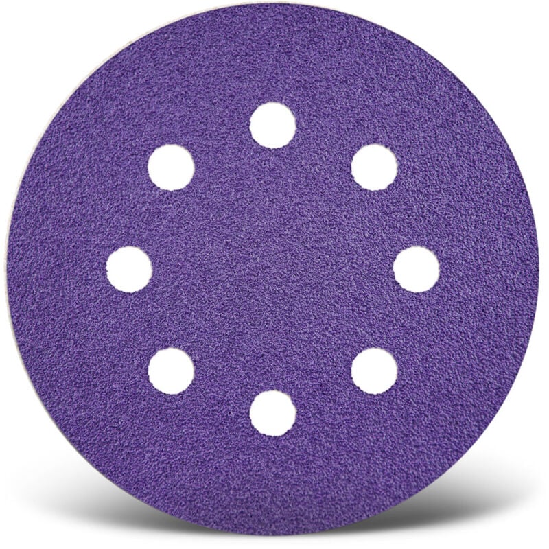 Titanium hd Disques abrasifs auto-agrippants, 125 mm, 8 trous, p. Ponceuses excentriques, Mix céramique (Lot de 50) G180 - Menzer