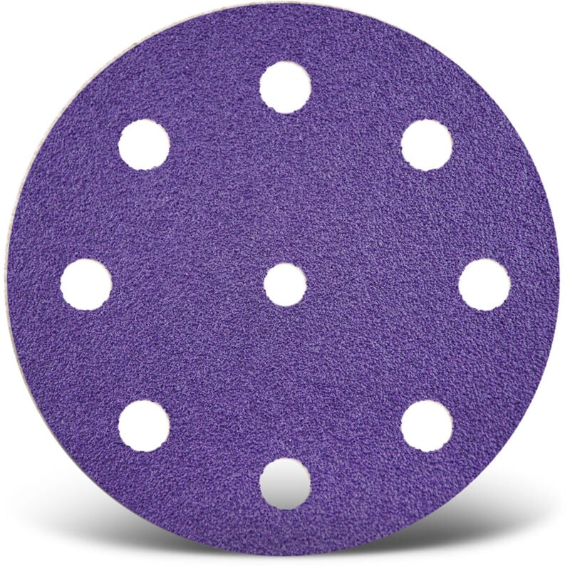 MENZER Titanium HD Disques abrasifs auto-agrippants, 125 mm, 9 trous, p. Ponceuses excentriques, Mix céramique (Lot de 50) G800