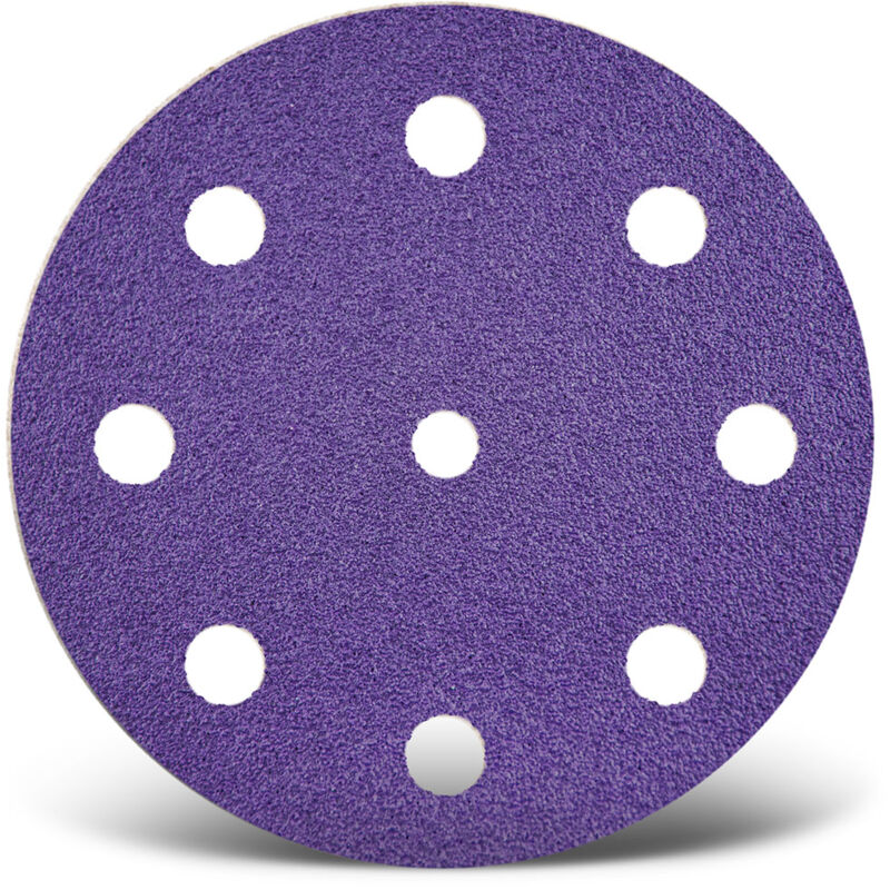 Titanium hd Disques abrasifs auto-agrippants, 125 mm, 9 trous, p. Ponceuses excentriques, Mix céramique (Lot de 50) G320 - Menzer