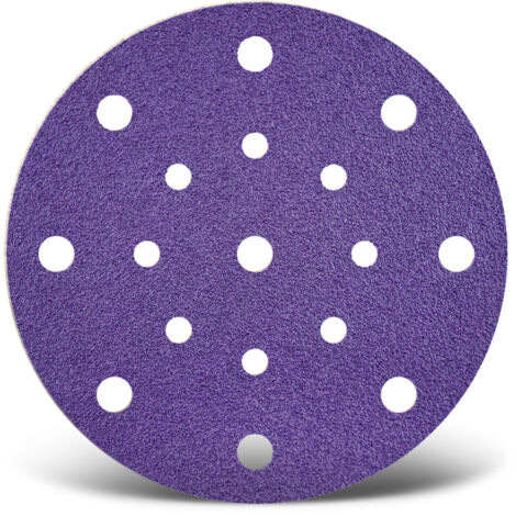 MENZER Titanium HD Disques abrasifs auto-agrippants, 150 mm, 17 trous, p. Ponceuses excentriques, Mix céramique (Lot de 50) G180