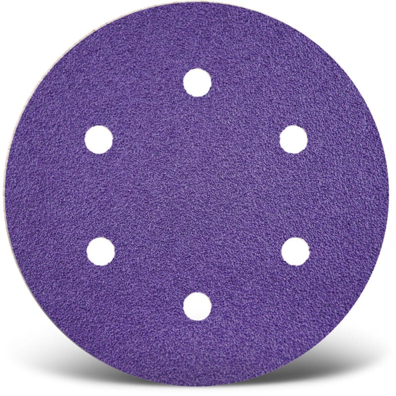 Titanium hd Disques abrasifs auto-agrippants, 150 mm, 6 trous, p. Ponceuses excentriques, Mix céramique (Lot de 50) G80 - Menzer