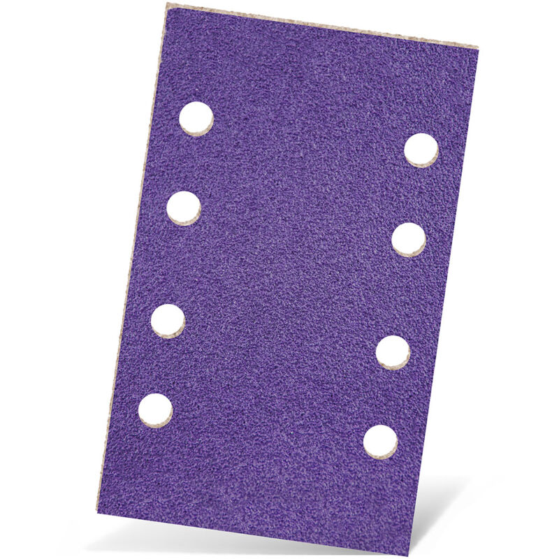 Titanium hd Feuilles abrasives auto-agrippantes, 133 x 80 mm, 8 trous, p. Ponceuses vibrantes, Mix céramique (Lot de 50) G40 - Menzer