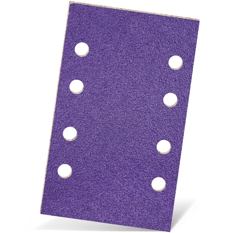 Titanium hd Feuilles abrasives auto-agrippantes, 133 x 80 mm, 8 trous, p. Ponceuses vibrantes, Mix céramique (Lot de 50) G120 - Menzer