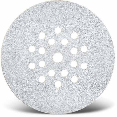 MENZER White Disques abrasifs auto-agrippants, 225 mm, 19 trous, p. Ponceuses à plâtre, Corindon normal (Lot de 25) G100