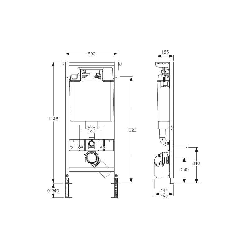 Mepa Varivit Wc Element Upsk Sc R11 Systembh 120 Cm Mp514102