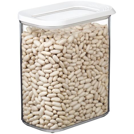 Mepal - Contenitore per Alimenti Modula - Contenitore Trasparente con Coperchio - Organizzatori da Cucina e Contenitore in Plastica - Impilabile ed Ermetico - 1500 ml - White