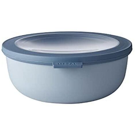Mepal - Multi Bowl Cirqula Round - Contenitori Plastica con Coperchio - Adatto come contenitore ermetico per Frigo, microonde, Congelatore e piatti da portata - Ciotole Cucina - 1250 ml - Nordic blue