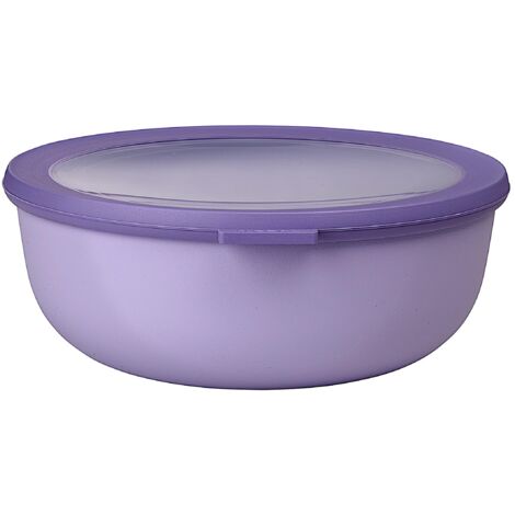 Mepal - Multi Bowl Cirqula Round - Contenitori Plastica con Coperchio - Adatto come contenitore ermetico per Frigo, microonde, Congelatore e piatti da portata - Ciotole Cucina - 2250 ml - Nordic Lilac