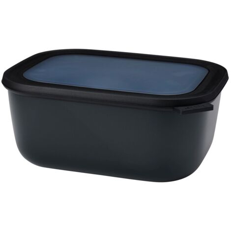Mepal multi cuenco cirqula rectangular 3000 ml - negro nórdico